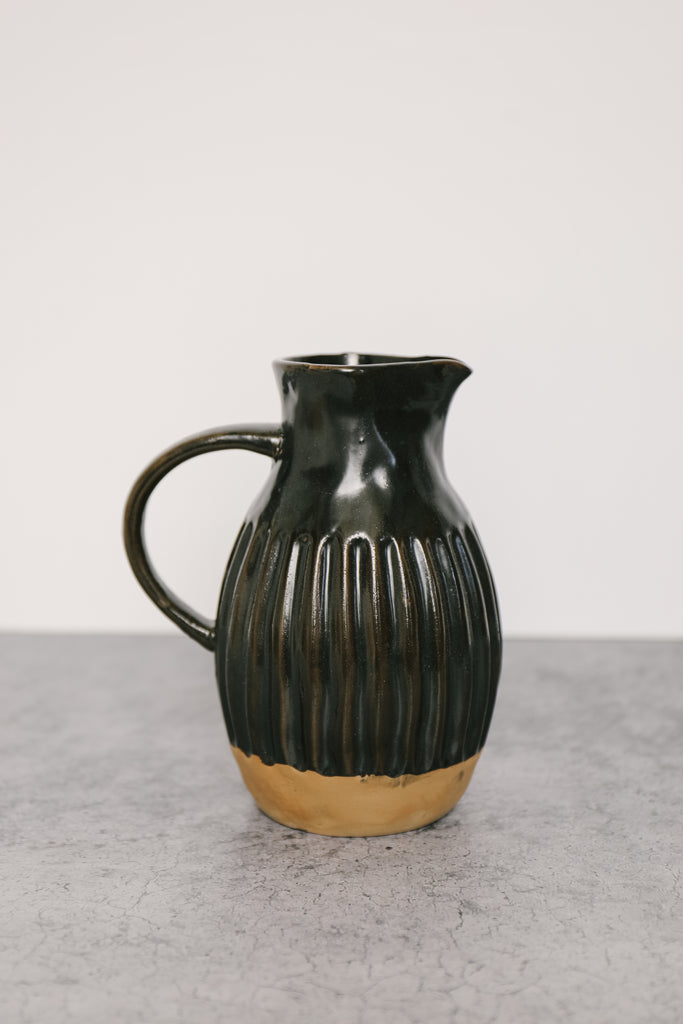 Black Stoneware Pitcher