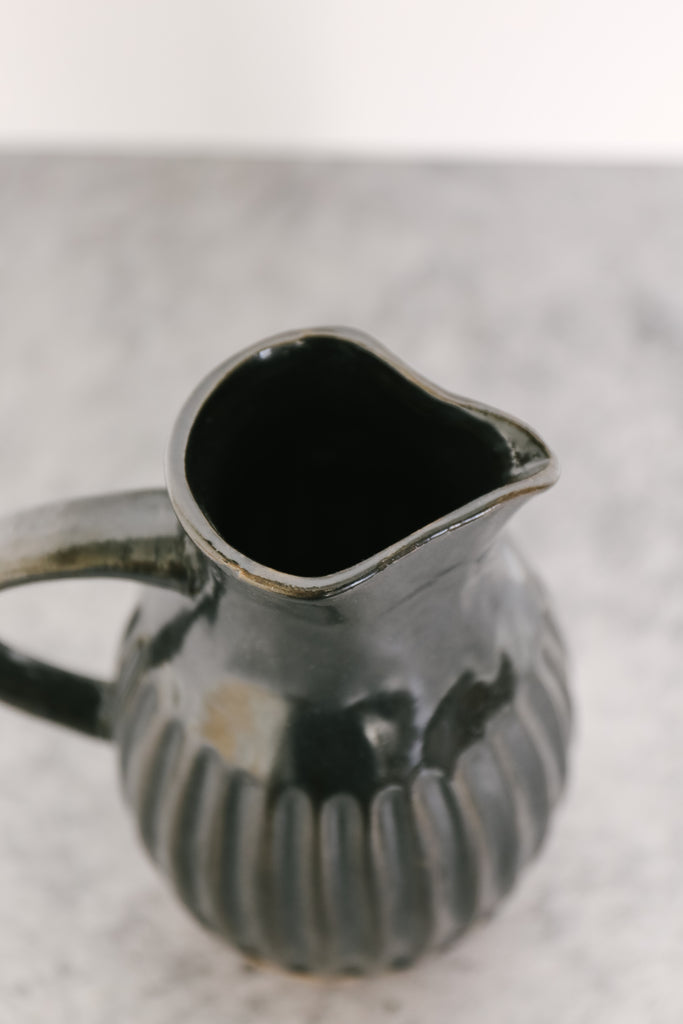 Black Stoneware Pitcher