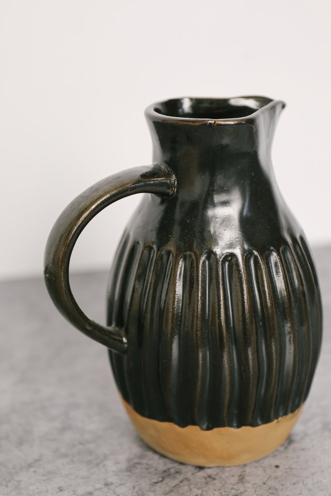 Black Stoneware Pitcher