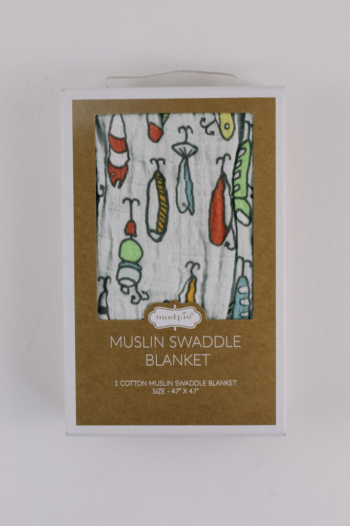 Fishing Muslin Blanket