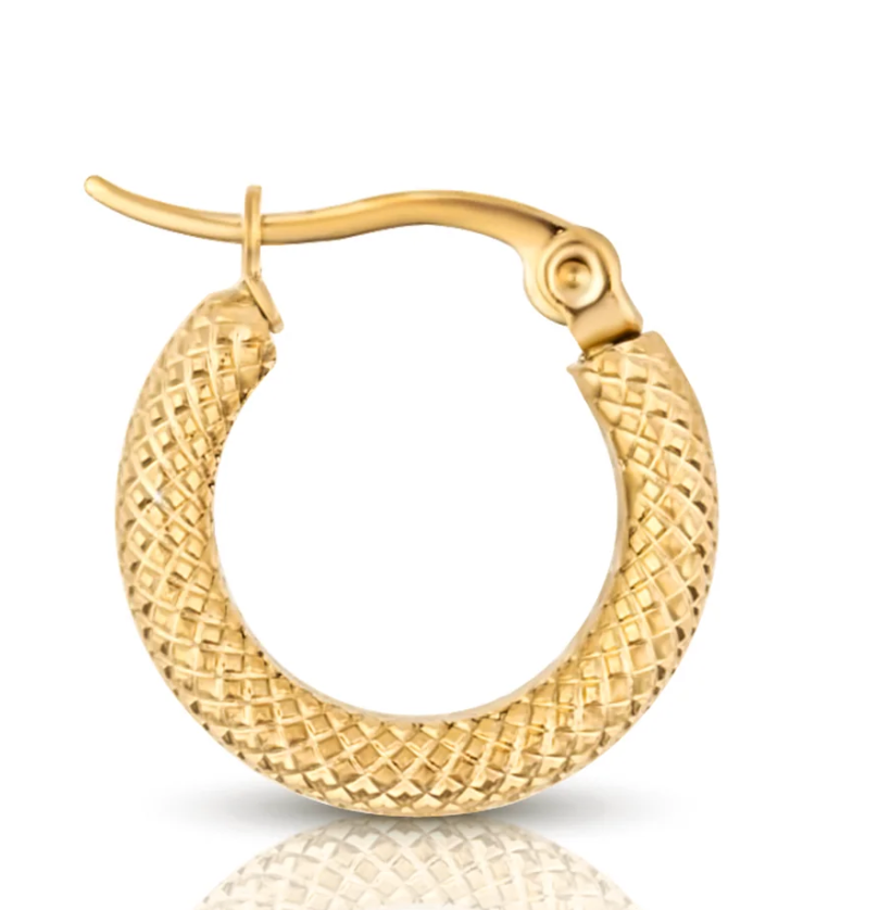 Earring: Micaela Textured Huggie Hoop